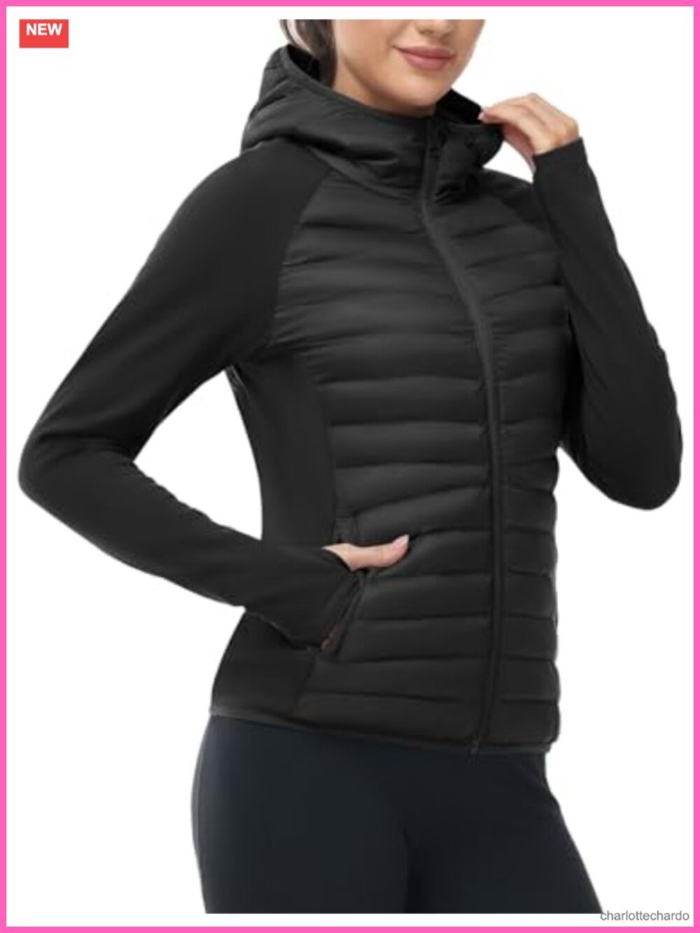 Women's Running Winter Jacket Hooded Lightweight Insulated Water Resistant